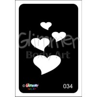 Glitter tattoo 034 Cascading Hearts Pack Of 5 (034 Cascading Hearts Pack Of 5)